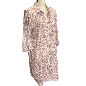 Maidenform Polyester Button Front‎ Sleep Shirt Silky 3/4 Sleeve Cool Size Large